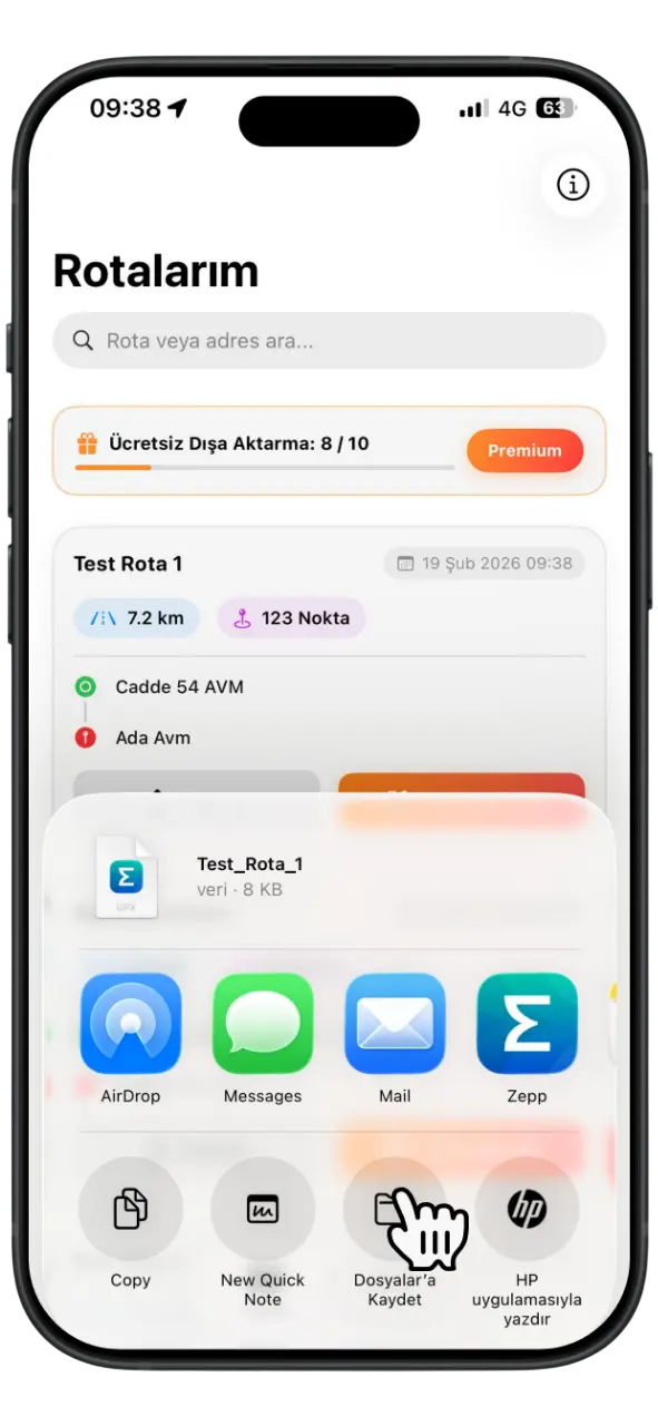 Uygulama Ekranı 4 Kaydet